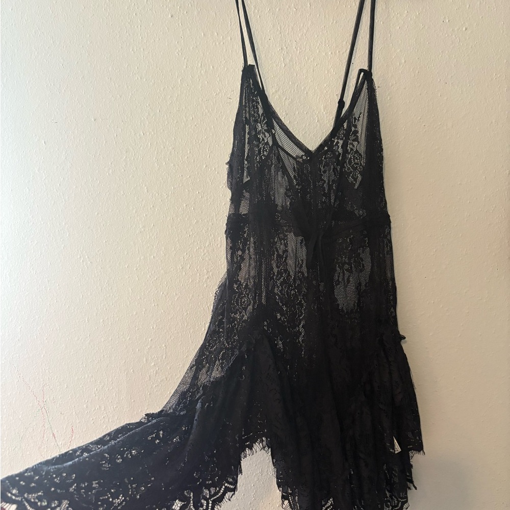 Free People Black Lace Chemise